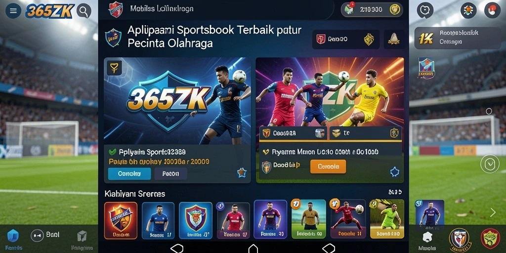 Tampilan menarik dari aplikasi sportsbook 365ZK saat menunjukkan taruhan langsung.