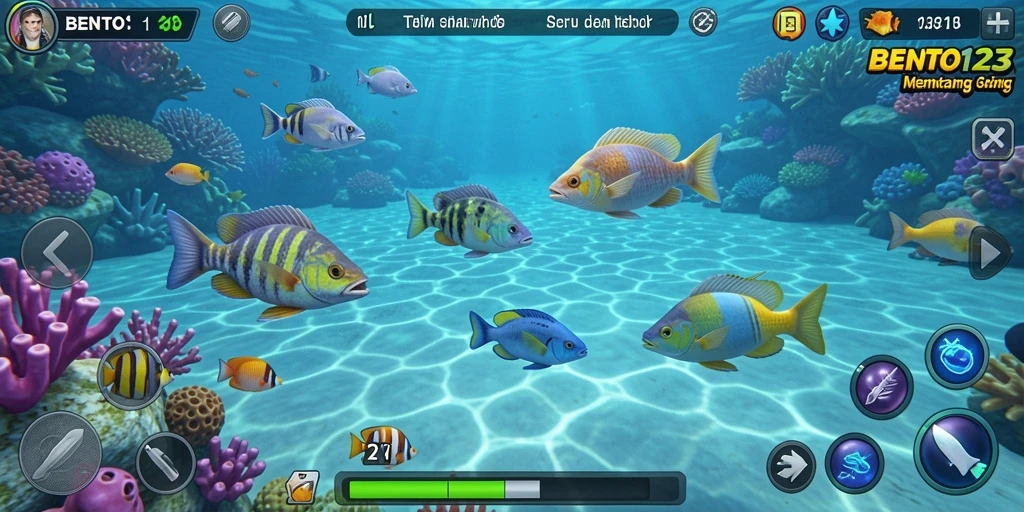 Tampilan gameplay seru dalam Tembak Ikan BENTO123.