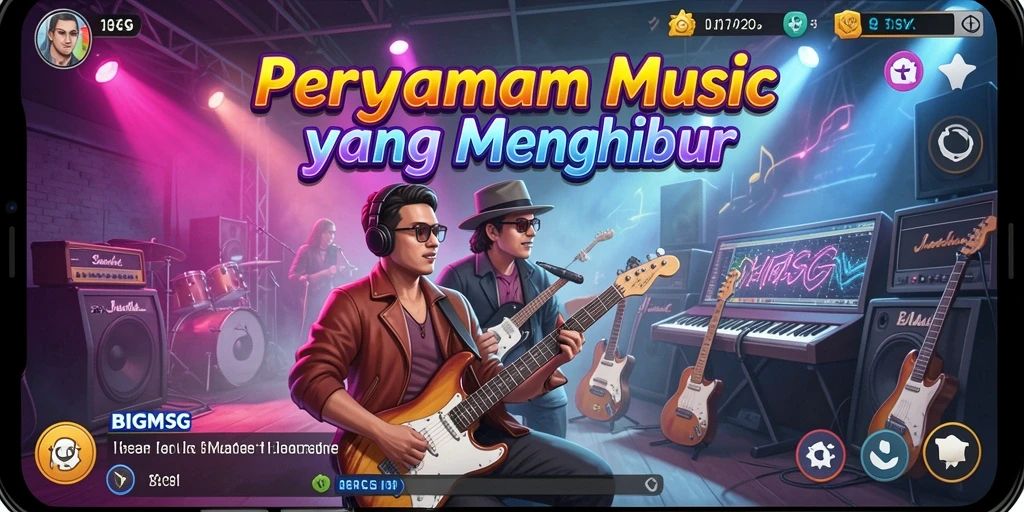 Tampilan gameplay BIGMSG menampilkan momen seru saat bermain musik.