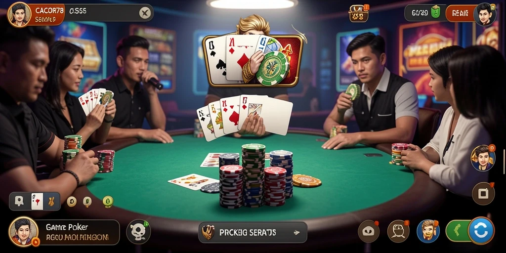 Gameplay Poker seru di CACOR78 dengan pemain global.