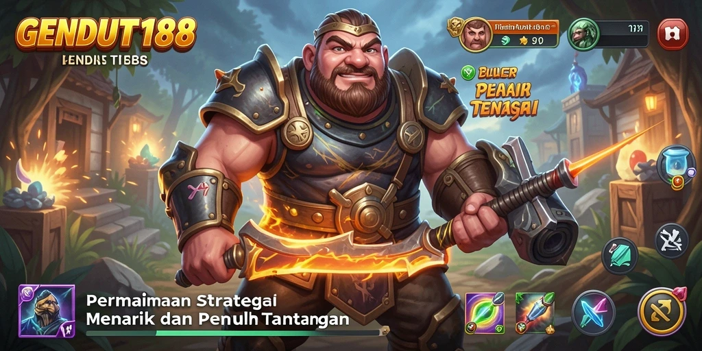 Tangkapan layar gameplay menampilkan strategi penuh aksi.