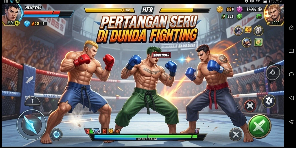Screenshot menunjukkan aksi pertarungan seru di HIT9 dengan grafis yang menawan.