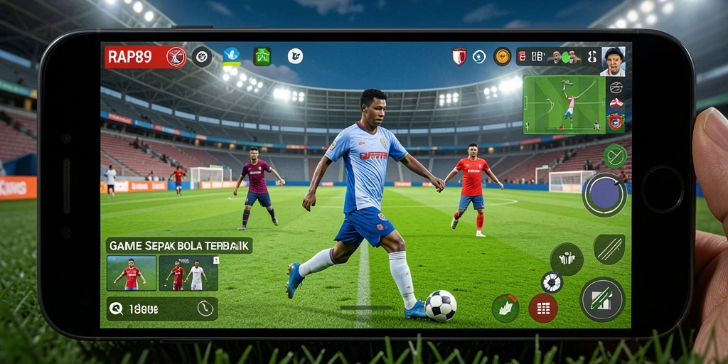 Tampilan seru gameplay sepak bola di RAP89.