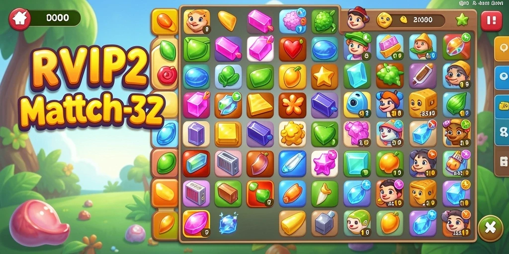 Tampilan gameplay RVIP2 dengan tantangan Match-3 yang menyenangkan.