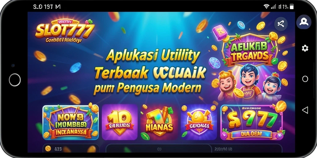 Tampilan menarik dari aplikasi SLOT777 yang menunjukkan fitur utama Utility.