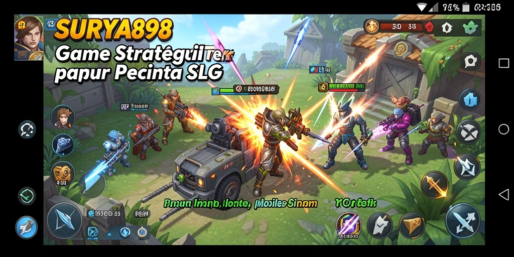 Tampilan gameplay seru dari SURYA898 yang menampilkan strategi dan pembangunan.