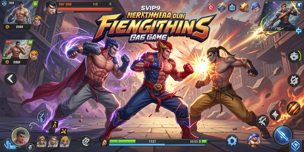 Tampilan gameplay SVIP9 yang penuh aksi pertarungan sengit.