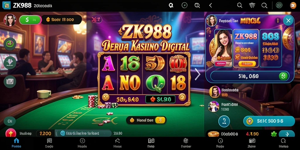 Screenshot utama ZK988 menampilkan gameplay Kasino yang mendebarkan.